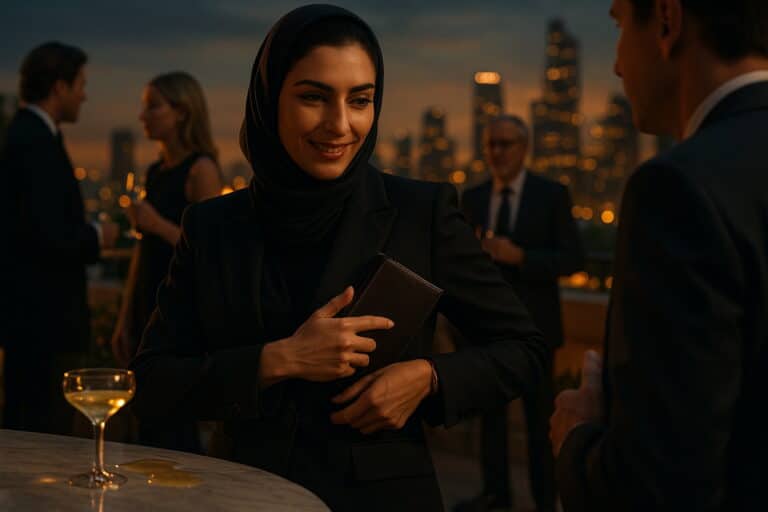 iranian woman manipulation rooftop party notebook